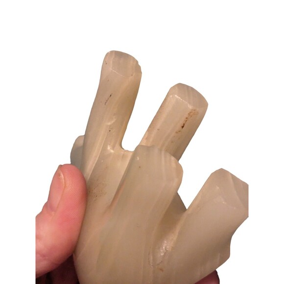 Vintage Marble Onyx Stone Hand Carved Elephant Banded 3" Tall By 4" Long - Picture 16 of 16